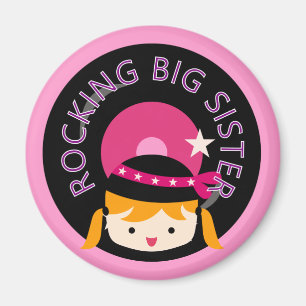 Blond Rocking Big Sister Magneet