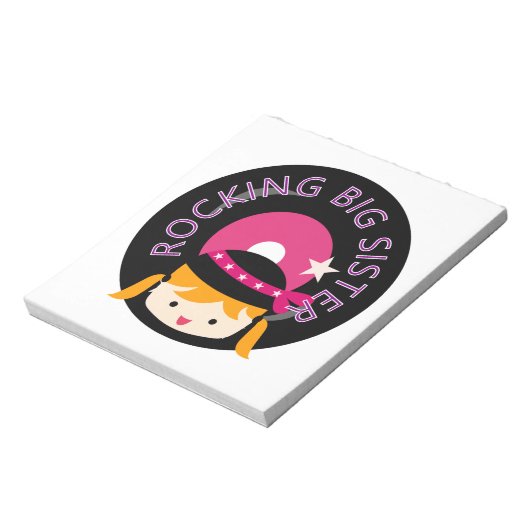 Blond Rocking Big Sister Notitieblok (Linkerzijde)