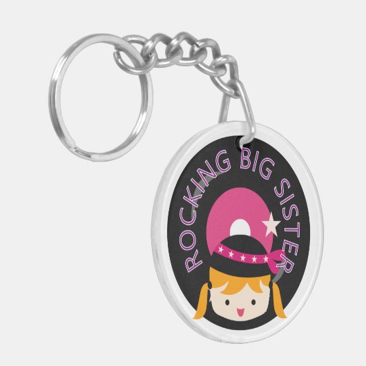 Blond Rocking Big Sister Sleutelhanger (Voorkant Links)