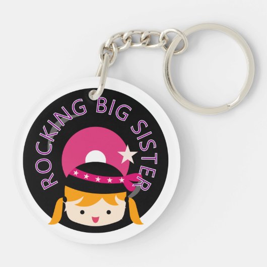 Blond Rocking Big Sister Sleutelhanger (Achterkant)