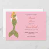 Blond roze bruine doucheuitnodiging kaart (Voorkant / Achterkant)