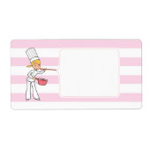 Blond Schattige Cartoon Chef Jar Label (Voorkant)