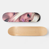 Blond Skater Meisje Persoonlijk Skateboard (Horizontaal)