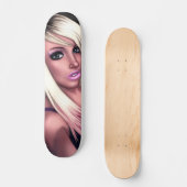 Blond Skater Meisje Persoonlijk Skateboard (Voorkant)