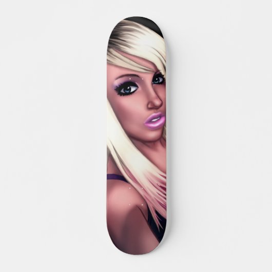 Blond Skater Meisje Persoonlijk Skateboard (Voorkant)