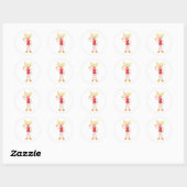 Blond Snorkel Meisje Ronde Sticker (Vel)
