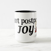 blond stick figuur meisje met vreugde citaat mok (Midden)