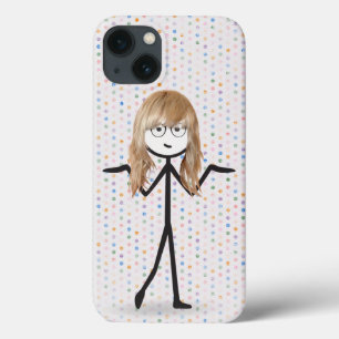 Blond Stick Girl op Polka Dots Case-Mate iPhone Case
