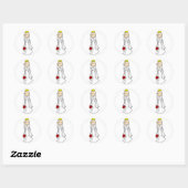 Blond Stokfiguur Bruid Sticker (Vel)