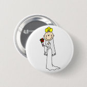 Blond teken Figuur Bride Button (Voorkant /achterkant)