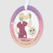 Blond verpleegster aanpassen ornament (voorkant)