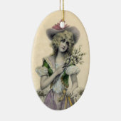  blond Victoriaans Little Bo Peep Lady Sheep Keramisch Ornament (Rechts)