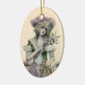  blond Victoriaans Little Bo Peep Lady Sheep Keramisch Ornament (Links)