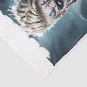 Blond Viking Warrior Vrouw met runen - Tissuepapier (Detail)