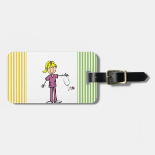 Blond Vrouw Bagagelabel