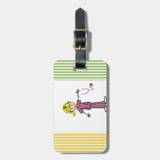 Blond Vrouw Bagagelabel (Voorkant verticaal)