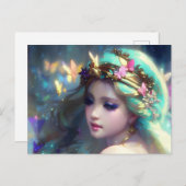 Blond Vrouw en Vlinders Briefkaart (Voorkant / Achterkant)