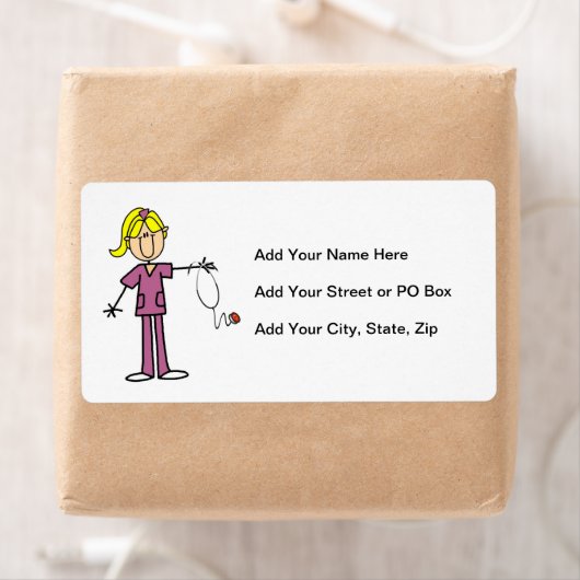 Blond Vrouw Etiket (Insitu)