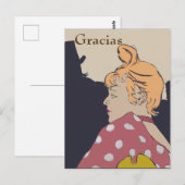 Blond vrouw, Gracias, Briefkaart tekst wijzigen (Voorkant / Achterkant)