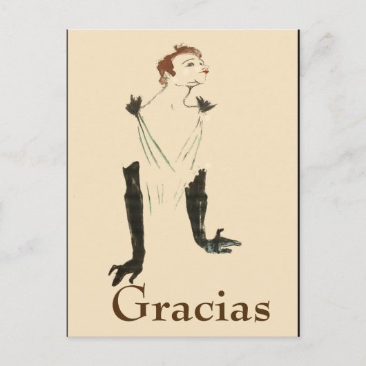 Blond vrouw, Gracias, Briefkaart tekst wijzigen (Voorkant)