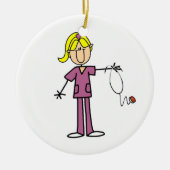 Blond Vrouw Keramisch Ornament (Voorkant)