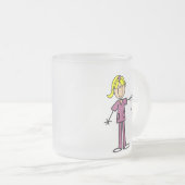 Blond Vrouw Matglas Koffiemok (Voorkant rechts)