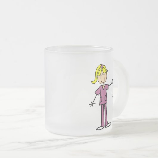 Blond Vrouw Matglas Koffiemok (Voorkant rechts)