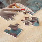 Blond vrouw op planeet donuts fantasie legpuzzel (Zijkant)