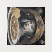 Blond Vrouw Op Planeet Taco Fantasy Wandkleed (Voorkant (horizontaal))