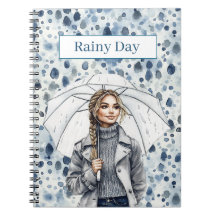 Blond Vrouw Regenachtige Dag