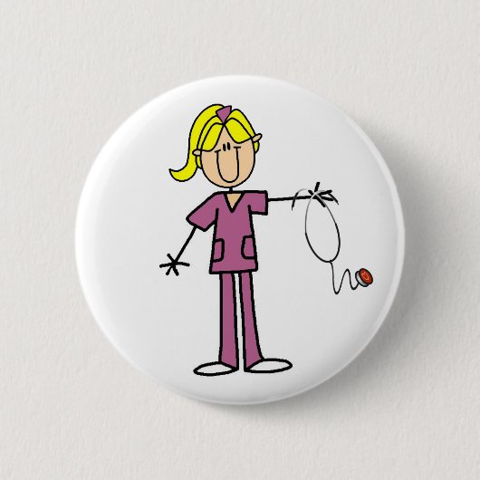 Blond Vrouw Ronde Button 5,7 Cm (Voorkant)