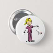 Blond Vrouw Ronde Button 5,7 Cm (Voorkant /achterkant)