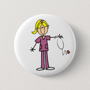 Blond Vrouw Ronde Button 5,7 Cm