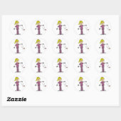 Blond Vrouw Ronde Sticker (Vel)