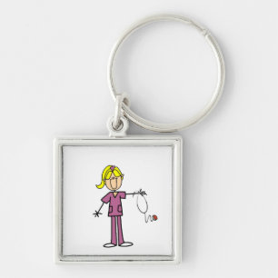 Blond Vrouw Sleutelhanger