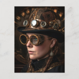 Blond Vrouw Steampunk Mode Briefkaart