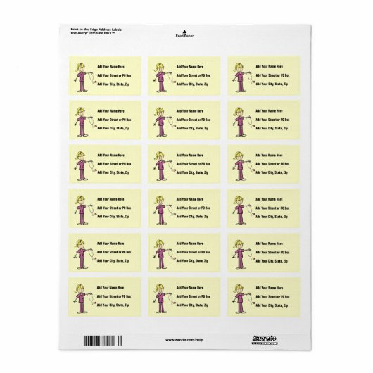 Blond Vrouw sticker Afbeelding Verpleegbare T-shir (Full Sheet)