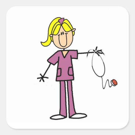 Blond Vrouw sticker Afbeelding Verpleegbare T-shir (Voorkant)