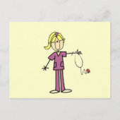 Blond Vrouw sticker Afbeelding Verpleegbare T-shir Briefkaart (Voorkant)