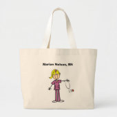Blond Vrouw sticker Afbeelding Verpleegbare T-shir Grote Tote Bag (Voorkant)