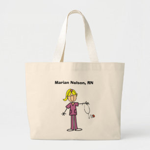 Blond Vrouw sticker Afbeelding Verpleegbare T-shir Grote Tote Bag