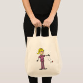 Blond Vrouw sticker Afbeelding Verpleegbare T-shir Tote Bag (Voorkant (product))