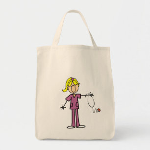 Blond Vrouw sticker Afbeelding Verpleegbare T-shir Tote Bag