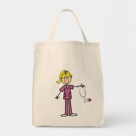 Blond Vrouw sticker Afbeelding Verpleegbare T-shir Tote Bag (Voorkant)