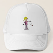 Blond Vrouw sticker Afbeelding Verpleegbare T-shir Trucker Pet (Voorkant)
