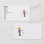 Blond Vrouw sticker Afbeelding Verpleegbare T-shir Visitekaartje (Voorkant / Achterkant)