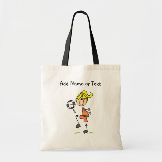 Blond Vrouw voetbal Tote Bag (Voorkant)
