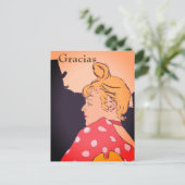 Blond Woman,  Gracias, change text Postcard Briefkaart (Staand voorkant)