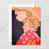 Blond Woman,  Gracias, change text Postcard Briefkaart (Voorkant / Achterkant)