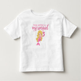 Blond Zeemeermin 3e Verjaardag Kinder Shirts